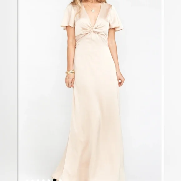 Show Me Your MuMu | Dresses | Show Me Your Mumu Champagne Gold Roman Twist  Maxi Dress Cocktail Party Wedding | Poshmark
